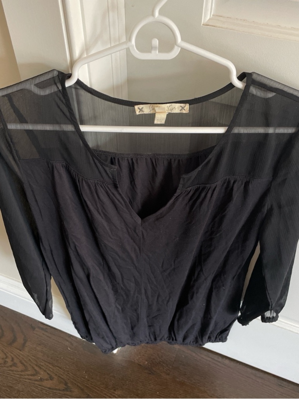 Joie Black Sheer Blouse